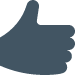 A big grey thumbs up symbol